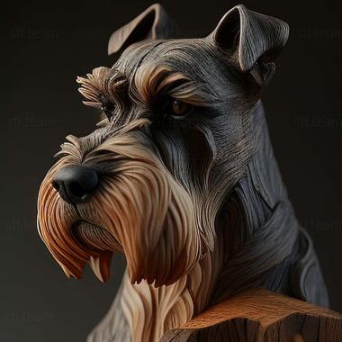 3D model Zwergschnauzer dog (STL)